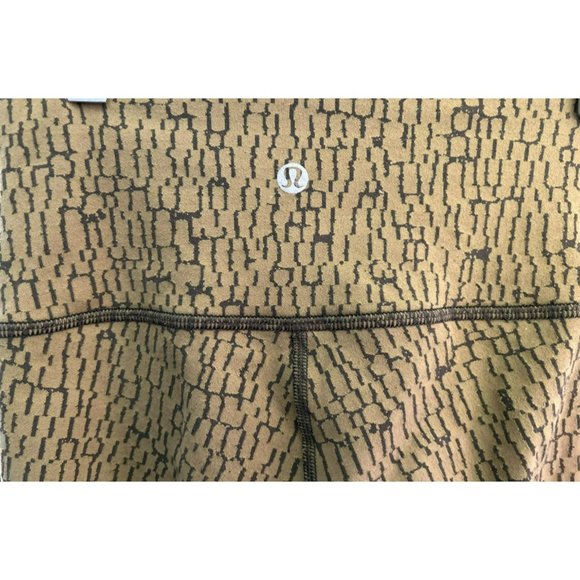 Lululemon Women's Wunder Under High Rise Stacked Jacquard Mossy Dark Olive Sz 4 - Picture 5 of 5